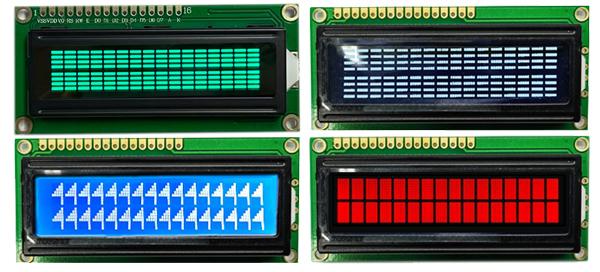¿Cuántos colores hay para elegir para una pantalla LCD de 16x2 caracteres?