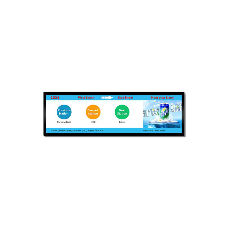 Pantalla de barra estirada de 48 pulgadas personalizada para la pantalla LCD del metro